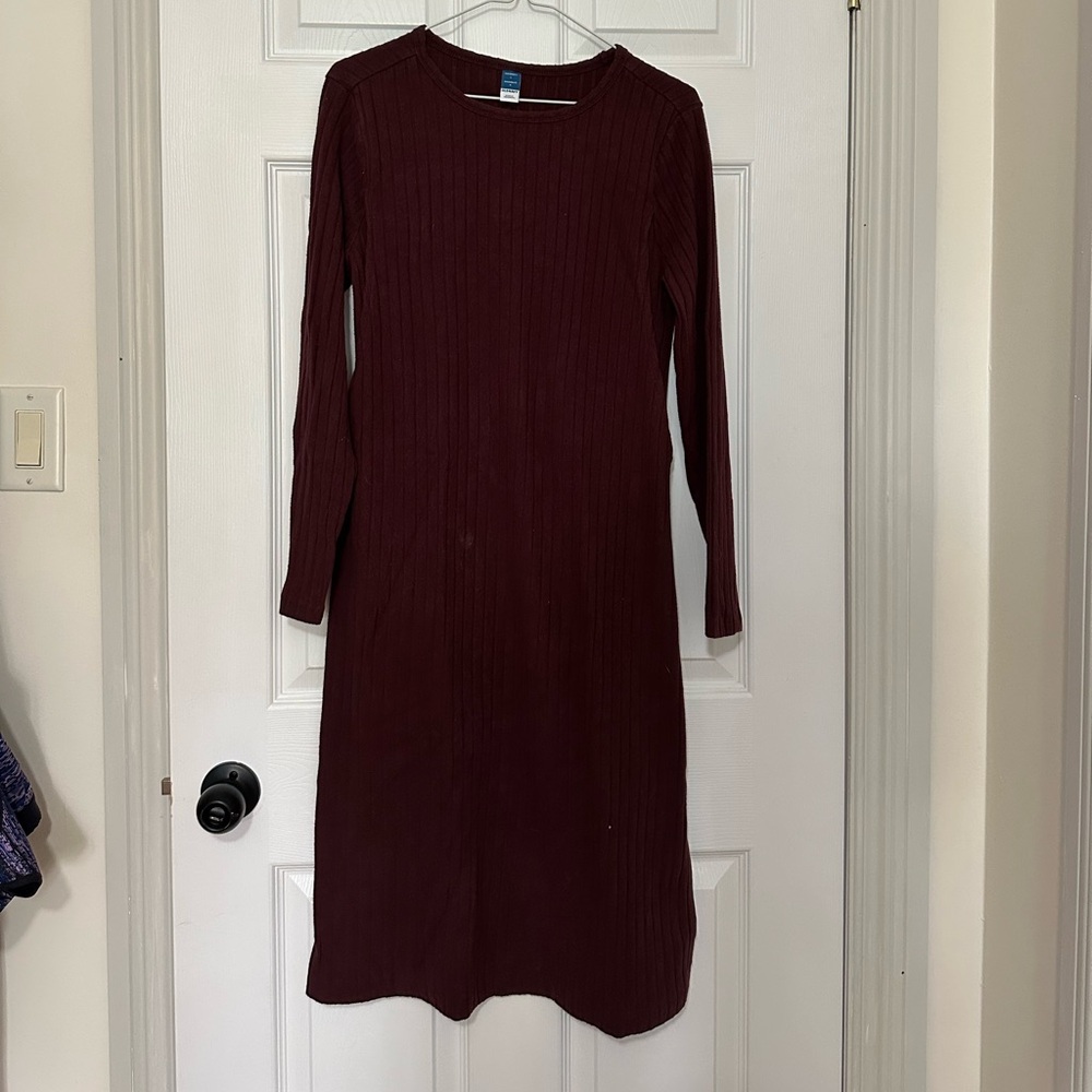 Old Navy Burgundy Maternity Dress